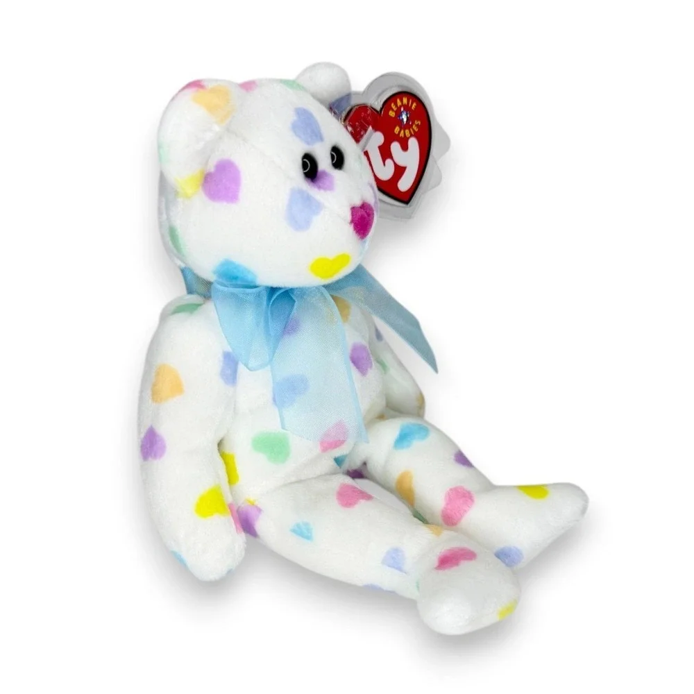 Kissme the Bear | Colorful Heart Sweetheart | Mint Heart Tag TY Beanie Baby
